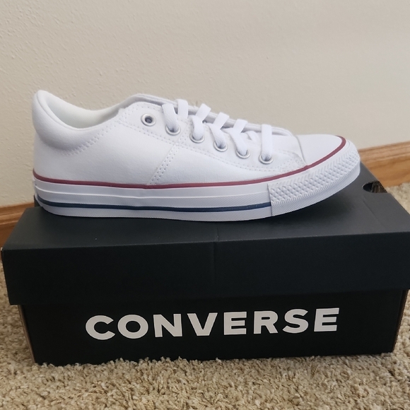 Converse White Sneakers with Red Accents - Picture 2 of 5